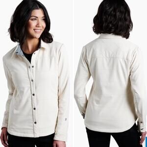 NEW Kuhl Aurora Shirtjak‎ #4094 Small in Sea Salt Shirt Jacket Layering Snaps